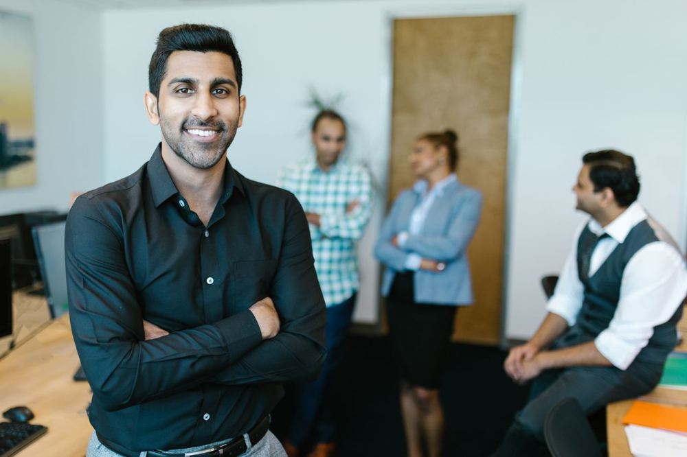 Smiling professional in an office